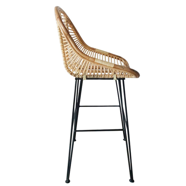 IRA- Minimal Style, Solid Bar Stool,Rattan Chair Counter Hight Chair