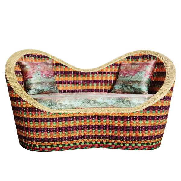 IRA Cane Multicolor Two Seater Sofa Colorful - Handoven