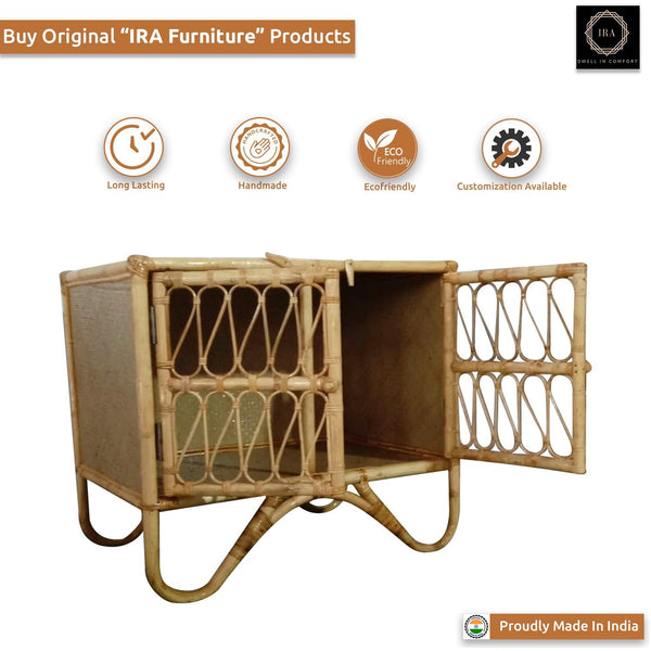 IRA Cabinet Rack for Kitchen and Bedrooms – Rattan & Wicker Storage Rack, Customizable, Made in India