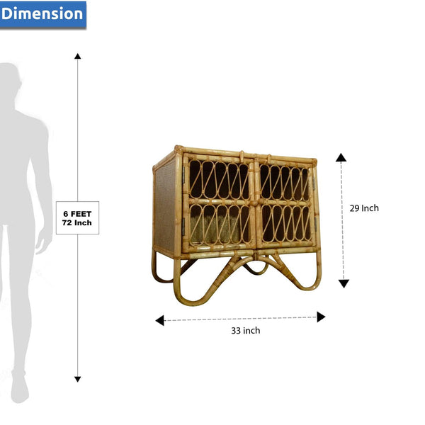 IRA Cabinet Rack for Kitchen and Bedrooms – Rattan & Wicker Storage Rack, Customizable, Made in India