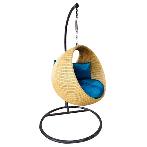 IRA Rattan Modern Round Swing Chair with Stand