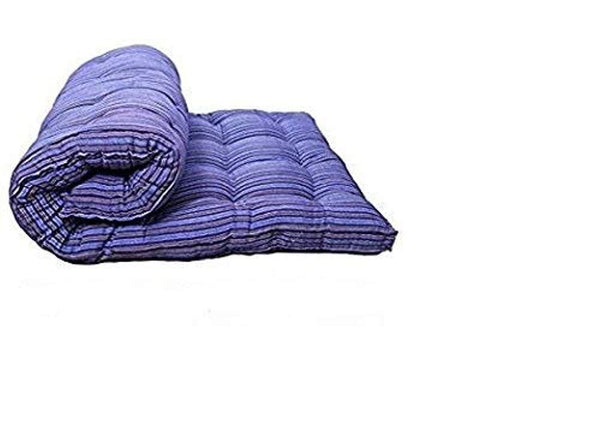 Comfort Blue Medium Soft White Cotton Mattress - 1 Sleeping Capacity (72 X 36 X 4 Inch) - IRA Furniture