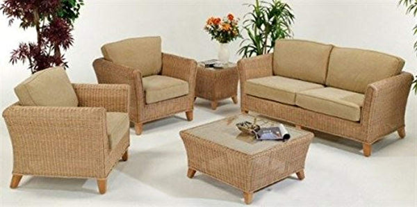 IRA Wicker Rattan Sofa Set, 48x50cm (3+1+1, Brown) - IRA Furniture