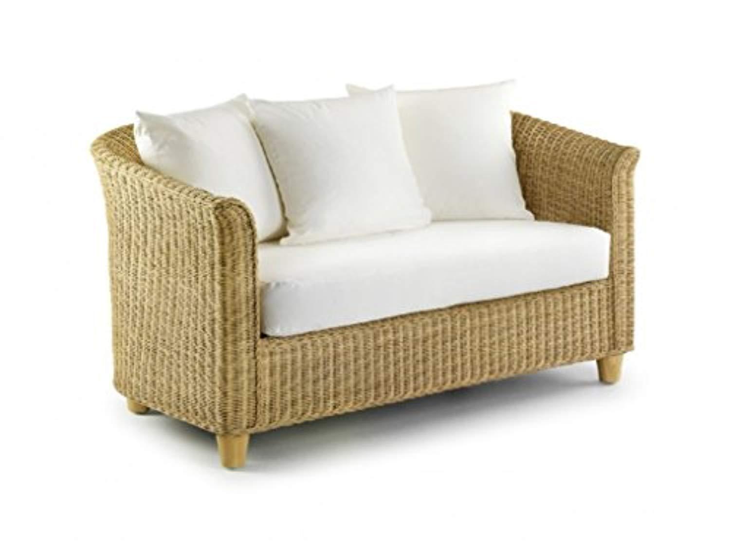 IRA Rattan Wicker 2 Seater Sofa Furniture, Natural - IRA Furniture