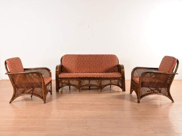 IRA Bamboo 5-Seater Sofa Set (Brown, Standard) - IRA Furniture