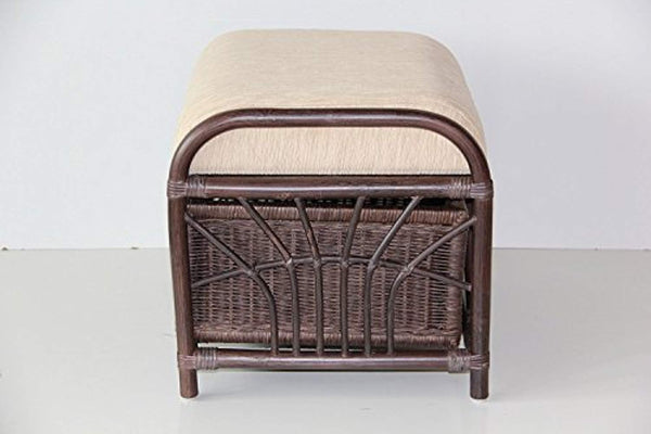 IRA Handmade Rattan Wicker Ottoman Footstool - IRA Furniture