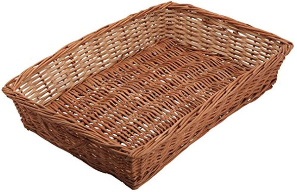 IRA Bamboo Cane Basket Tray, 48x33x13cm (Brown) - IRA Furniture
