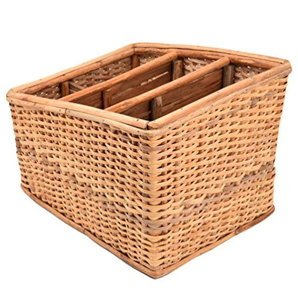 IRA Cane Handmade Multipurpose Basket/Magazine Stand Holder (Brown, Standard) - IRA Furniture