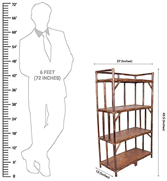 IRA Modern Rattan Standard Storage Rack (Brown) - IRA Furniture