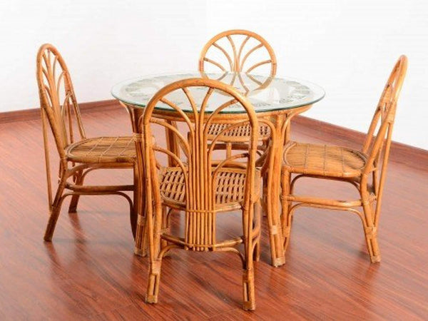 IRA Bamboo 4-Seater Dining Table Set - IRA Furniture