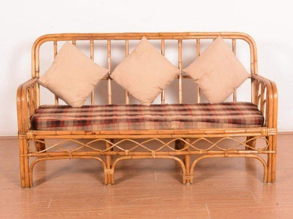 IRA Wicker Cane 5-Seater Bamboo Sofa Set with Cushions (Brown) - IRA Furniture