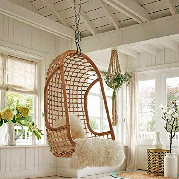 IRA Dario Rattan Wicker Hanging Chair (Beige) - IRA Furniture