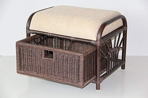 IRA Handmade Rattan Wicker Ottoman Footstool - IRA Furniture