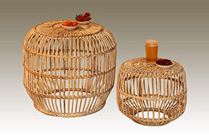 Cane Art Rattan Modern Round Table Set - IRA Furniture