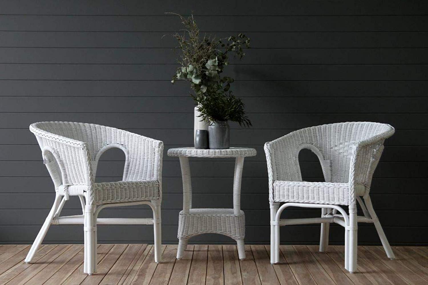 IRA Cape White Wicker 3 Pc Set - IRA Furniture