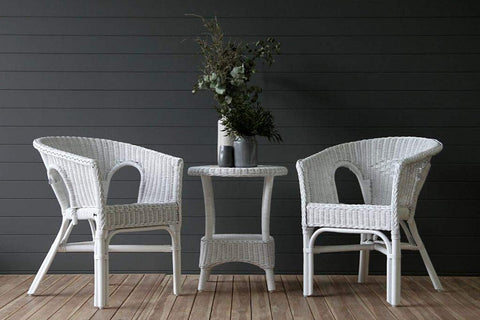 IRA Cape White Wicker 3 Pc Set - IRA Furniture