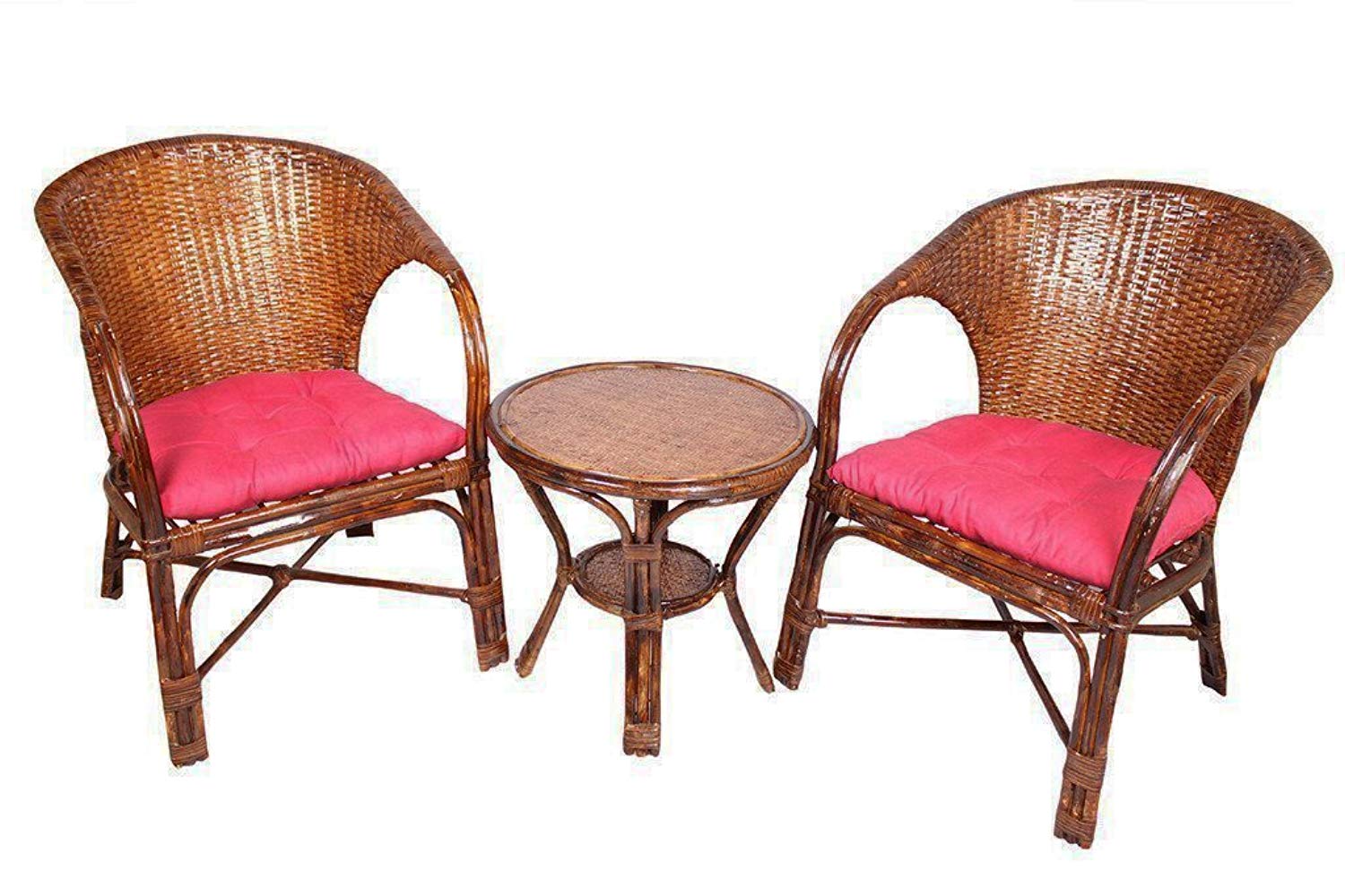 IRA Wicker Arm Chair with Table and Cushion - IRA Furniture
