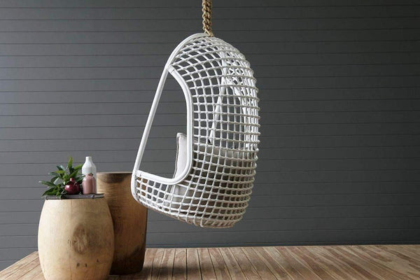 IRA Rattan Hanging Chair (White) - IRA Furniture