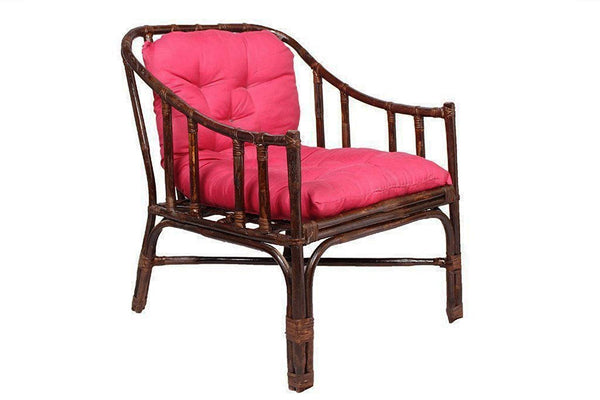 IRA Rattan Contemporary Styled Arm Chair with Table and Cushion - IRA Furniture