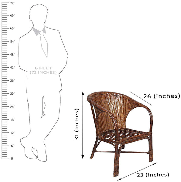 IRA Rattan and Wicker Chair, Standard Size, Brown - IRA Furniture