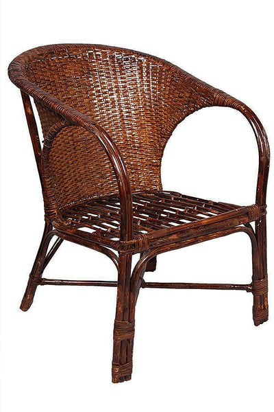 IRA Rattan and Wicker Chair, Standard Size, Brown - IRA Furniture