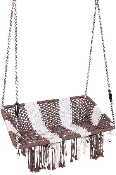 IRA Silk Rope Handweaved 2 Seater Swing (Grey) - IRA Furniture