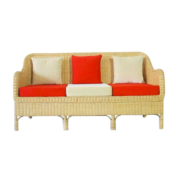 IRA Cane 5-Seater Sofa Set with Cushions (3+1+1) and Center Table - Comfortable & Spacious Living Room Sofa Set