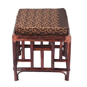 IRA Cane Stool for Sitting with Cushion (Brown) - IRA Furniture