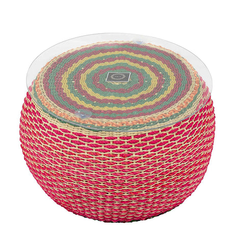 IRA Multicolor Outdoor Indoor Portable Table & Ottoman - IRA Furniture
