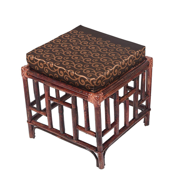 IRA Cane Stool for Sitting with Cushion (Brown) - IRA Furniture