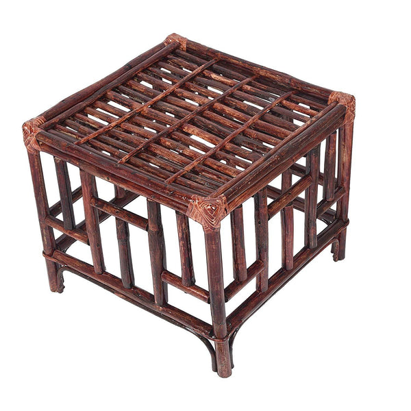IRA Cane Stool for Sitting with Cushion (Brown) - IRA Furniture