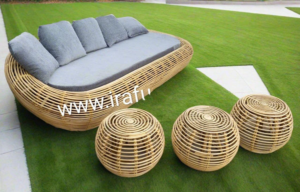 3-Seater Sofa with Cushions and Side Tables | Comfortable Living Room Sofa Set | Modern Sofa with Cushions for Home and Office | Stylish Sofa with Side Tables