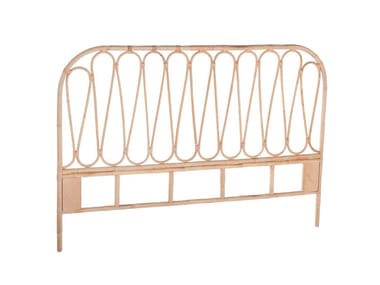 "Elevate your bedroom decor with this timeless and tasteful cane wooden headboard."