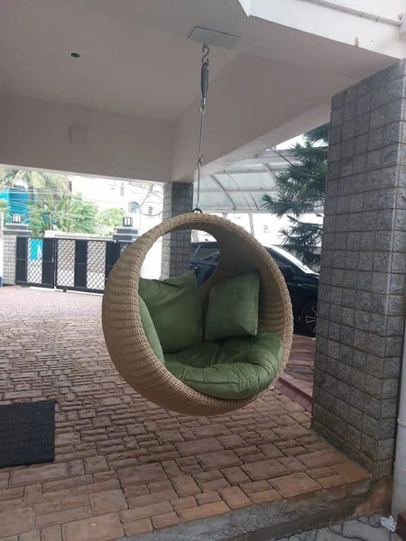 Versatile Rattan Swing Chair: Perfect Indoor-Outdoor Relaxation for Garden, Balcony, and Living Room