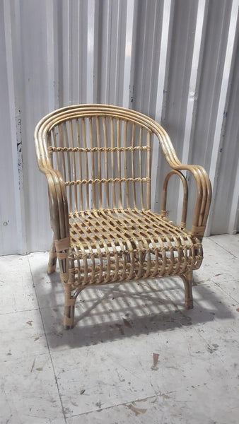 IRA 2 Wooden Armchairs with Seating Cushions - Natural Rattan Chairs for Indoor & Outdoor Use | Customizable Cushions | Perfect for Living Room & Garden