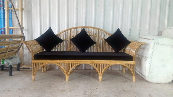 IRA 3 Seater Sofa Set Burnt Sienna - Wicker Furniture, Cane Sofa, Rattan Indoor & Outdoor Sofa for Living Room, Balcony, Garden, Resorts