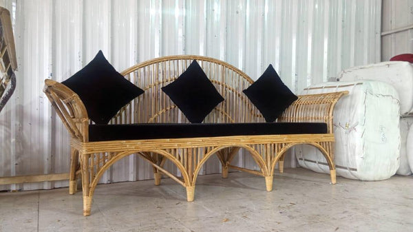 IRA 3 Seater Sofa Set Burnt Sienna - Wicker Furniture, Cane Sofa, Rattan Indoor & Outdoor Sofa for Living Room, Balcony, Garden, Resorts