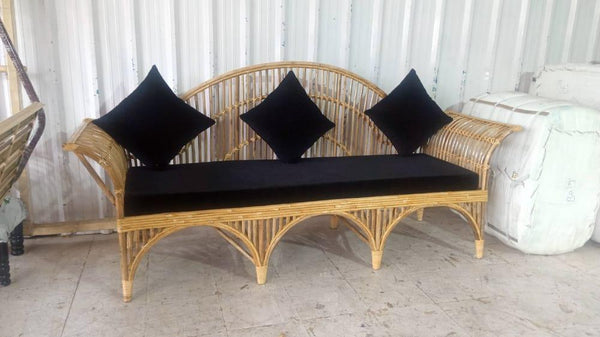 IRA 3 Seater Sofa Set Burnt Sienna - Wicker Furniture, Cane Sofa, Rattan Indoor & Outdoor Sofa for Living Room, Balcony, Garden, Resorts