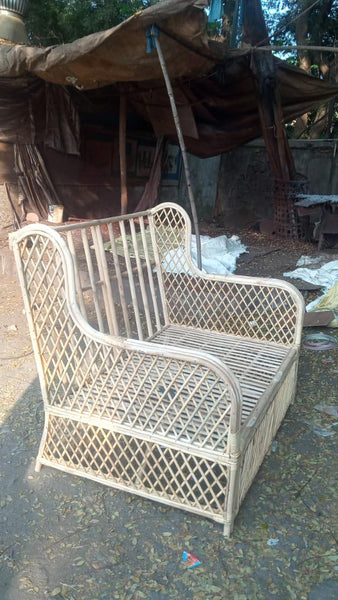 IRA 4 Seater Full Suite Sofa - Natural Rattan Cane 2 Seater + 2 Single Seater Chairs with Cushions - Comfortable & Stylish Wicker Furniture Set